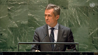 Christian Wenaweser, Permanent Representative of Liechtenstein to the United Nations, introduces draft resolution on a standing mandate for a General Assembly debate when a veto is cast in the Security Council. 
