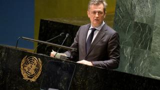 Christian Wenaweser, Permanent Representative of Liechtenstein to the United Nations, introduces draft resolution on a standing mandate for a General Assembly debate when a veto is cast in the Security Council.