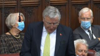 MP standing to speak in UK Parliament