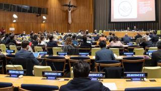 Seated delegates gather at the UN in New York